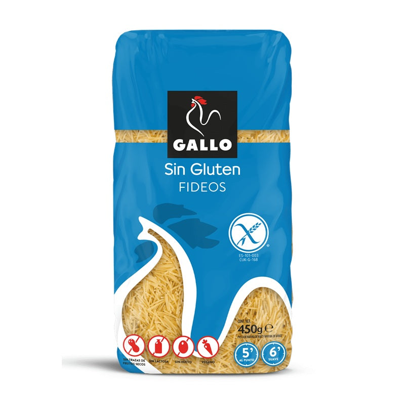 Fidea faina porumb si faina orez fara gluten 450gr - Gallo