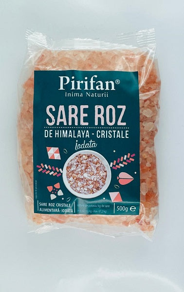 Sare roz Himalaya cristale iodata, 500 g-PIRI.00145