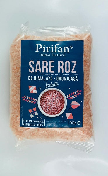 Sare roz Himalaya grunjoasa iodata, 500 g-PIRI.00146