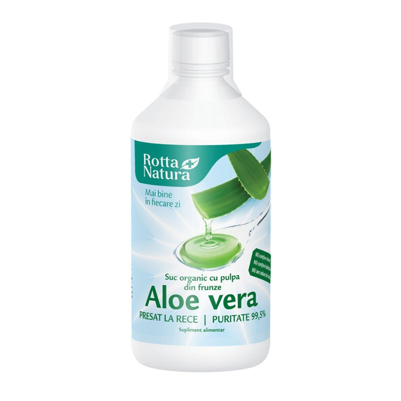 Aloe vera suc organic cu pulpa din frunze bio 1000ml - Rotta Natura