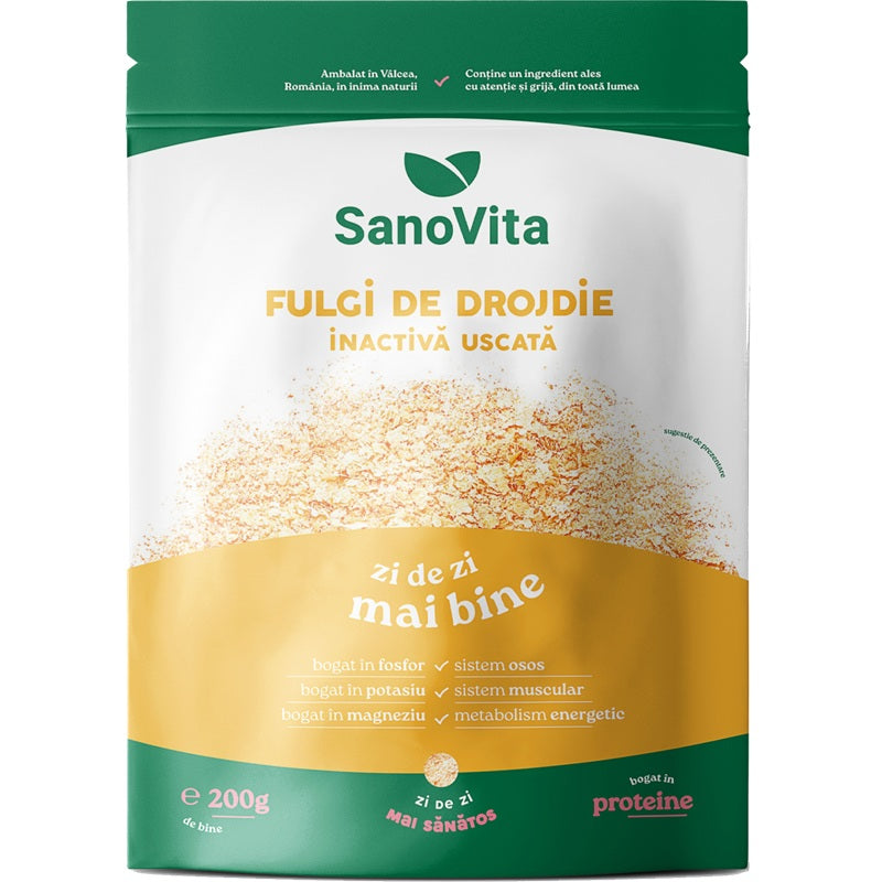 Fulgi drojdie uscata inactiva 200gr zipper - Sano Vita