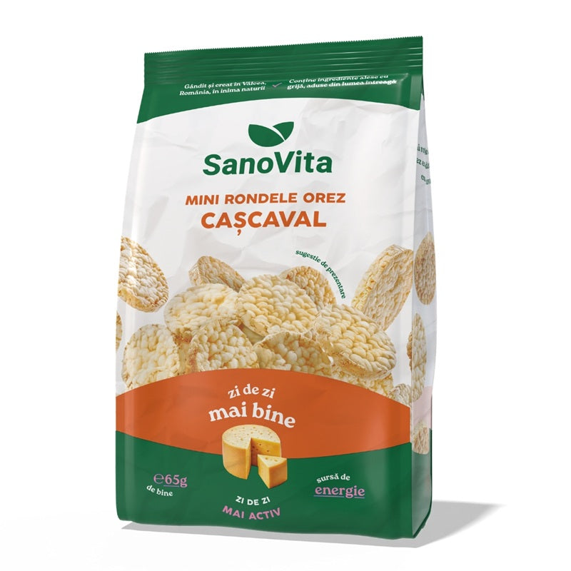 Mini rondele orez cu cascaval 65gr - Sano Vita