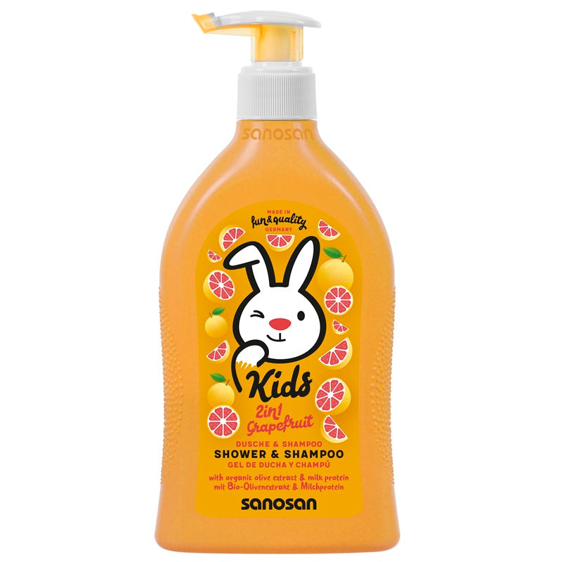 Gel dus & sampon copii grapefruit pompita 400ml - Sanosan