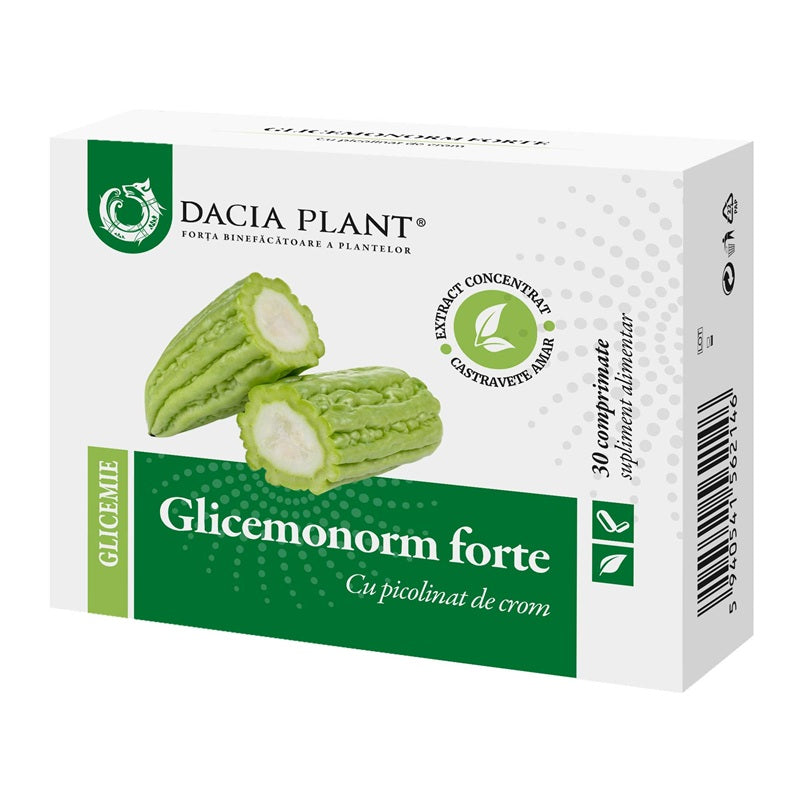 Glicemonorm Forte (30 comprimate) – Dacia Plant - Crom