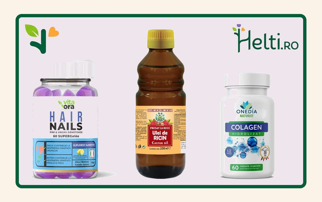Kit Păr Strălucitor & Unghii Puternice | Ricin & Colagen