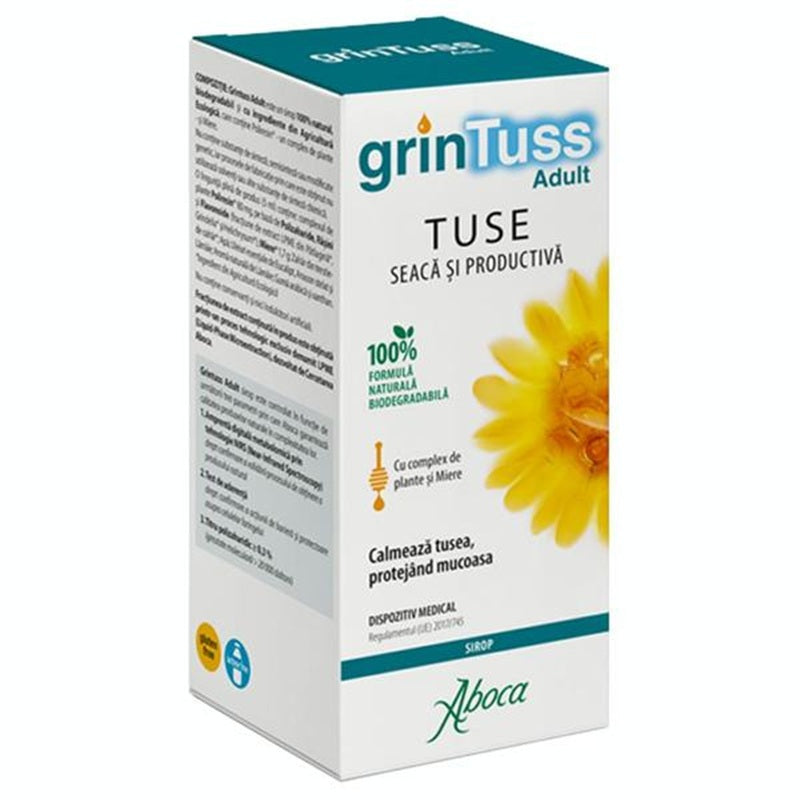 GrinTuss Adult Sirop pentru Tuse Uscată și Productivă, 180 g – Aboca