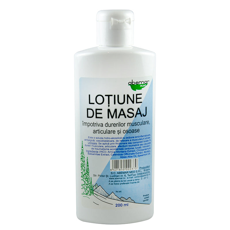 Lotiune masaj pentru dureri musculare, articulare si osoase, 200 ml-ABEM.00009