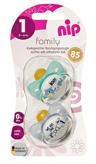 Suzeta latex ortodontica family 0--6luni 2buc/set - Abi Solutions