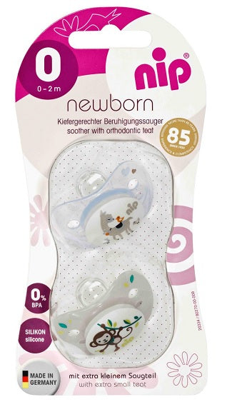 Suzeta silicon ortodontica nou nascut 0-2luni 2buc/set - Abi Solutions