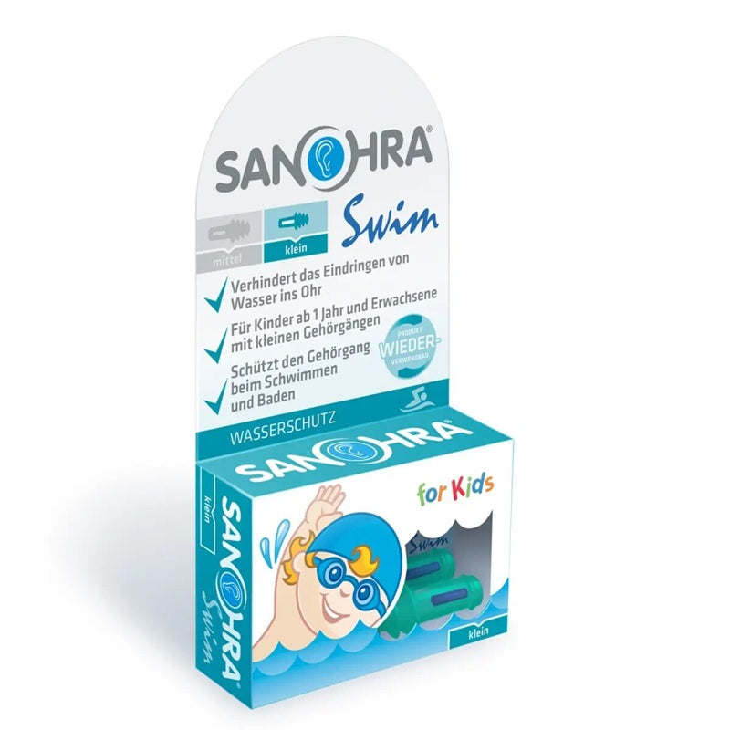 Dopuri de urechi pentru inot copii Sanohra Swim Small, +1 an, 1 pereche - Abi Solutions