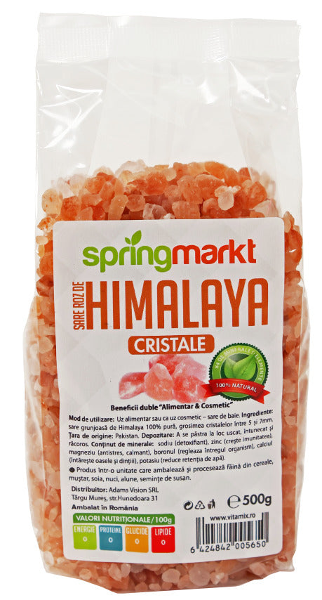 Sare roz de Himalaya, cristale, 500 gr-ADAM.00348