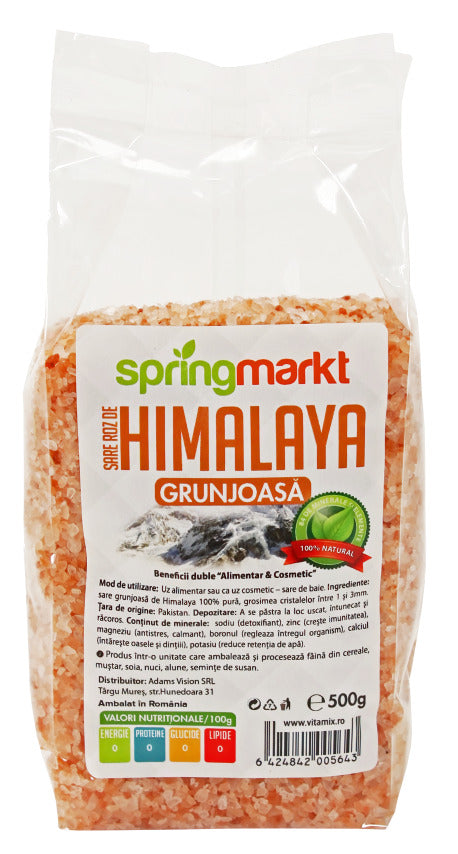 Sare roz de himalaya grunjoasa 500gr - Springmarkt