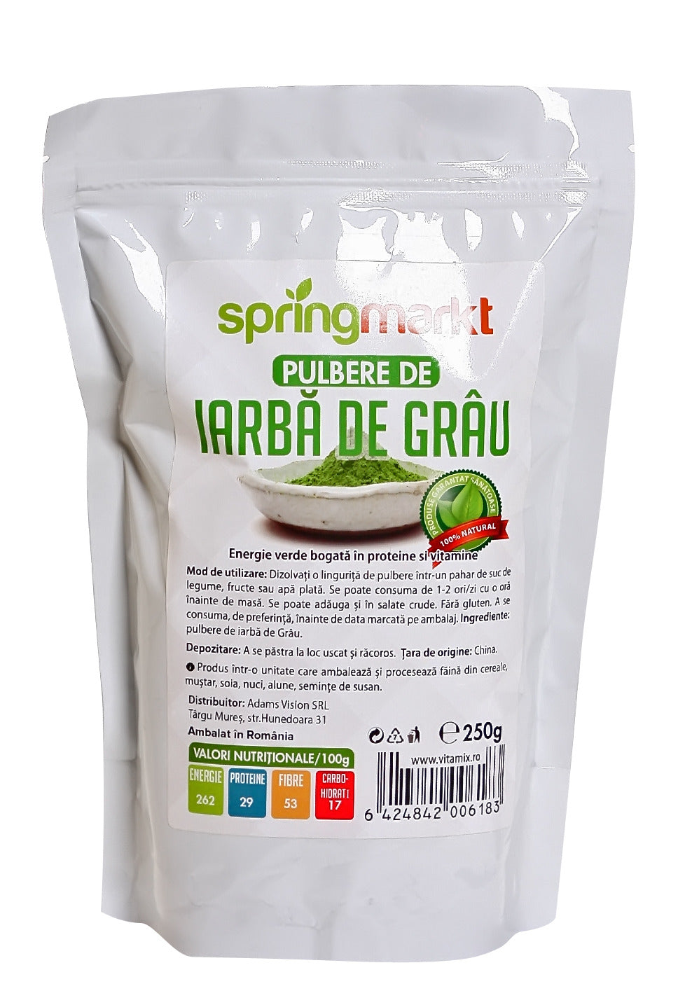 Iarba de grau pulbere 250gr - Springmarkt