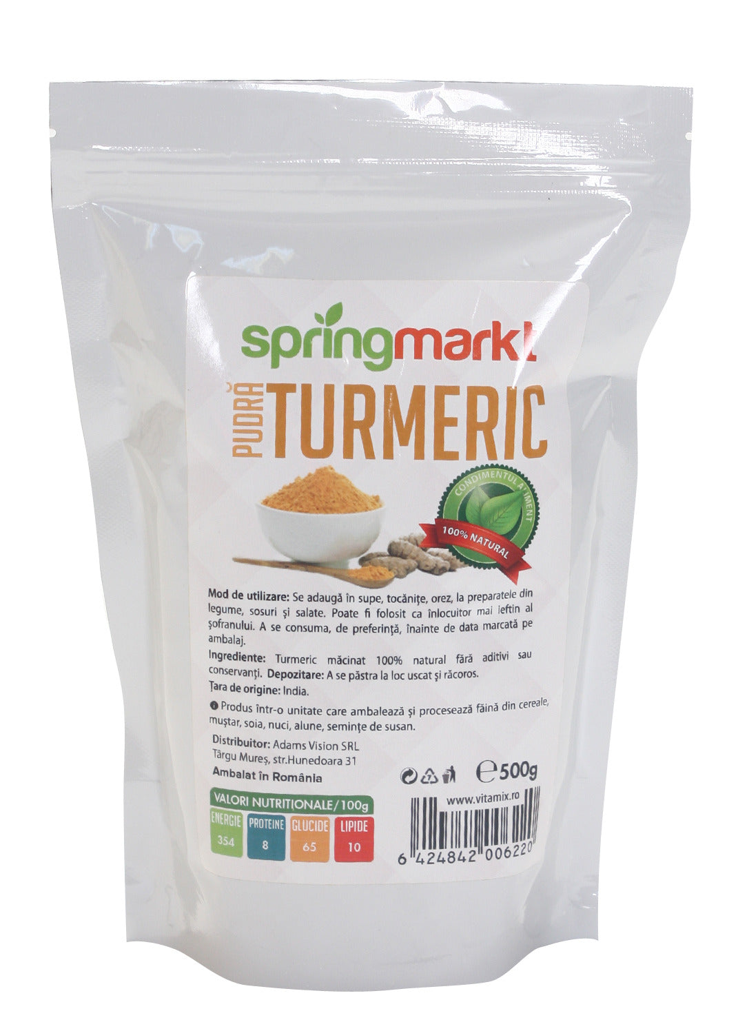 Turmeric pudra 500gr - Springmarkt