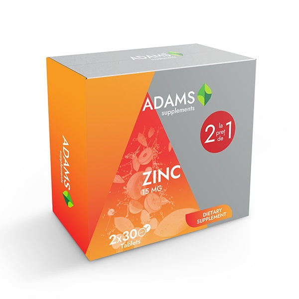 Zinc 15mg 2*30cpr pch - Adams Vision