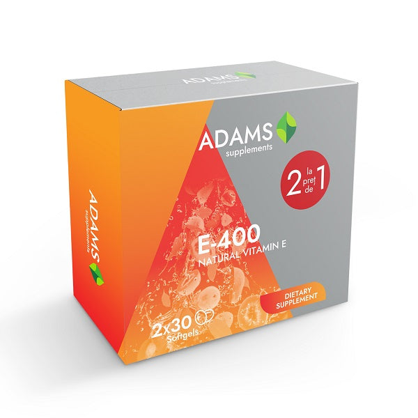 Vitamina e-400 naturala 2*30cps gelatinoase pch - Adams Vision