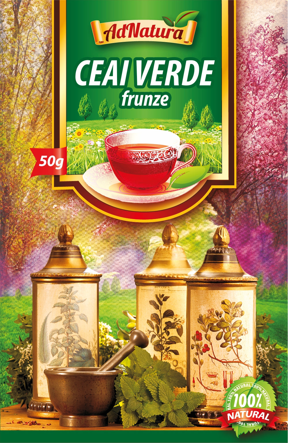 Ceai verde frunze 50gr - Adserv