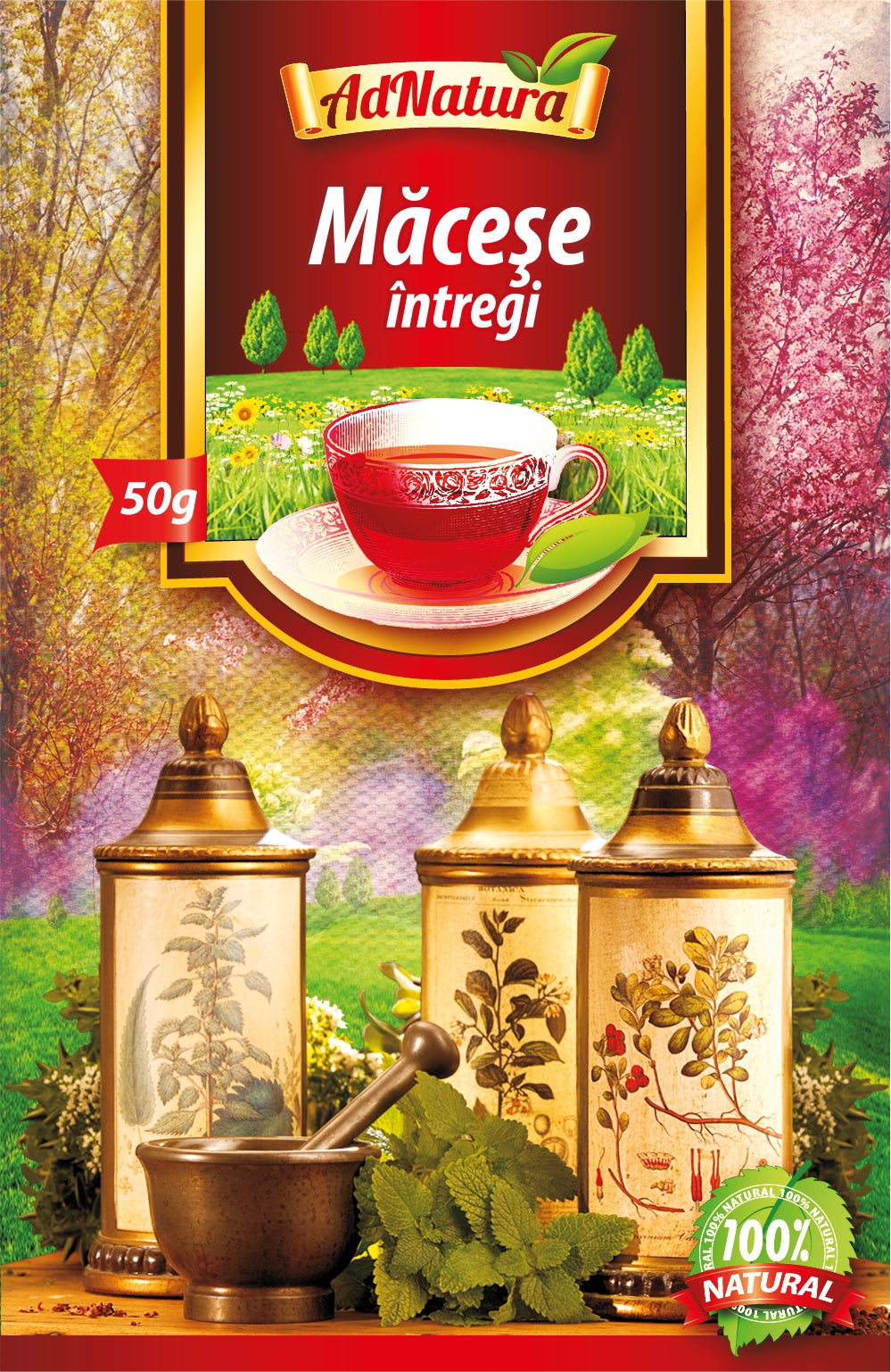 Ceai de macese fructe intregi 50gr - Adserv