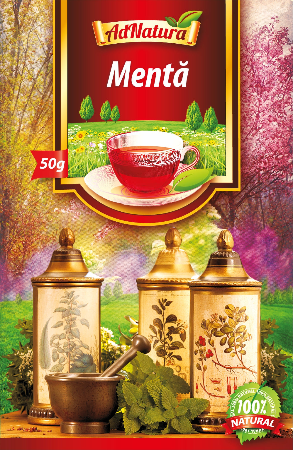 Ceai de menta frunze 50gr - Adserv
