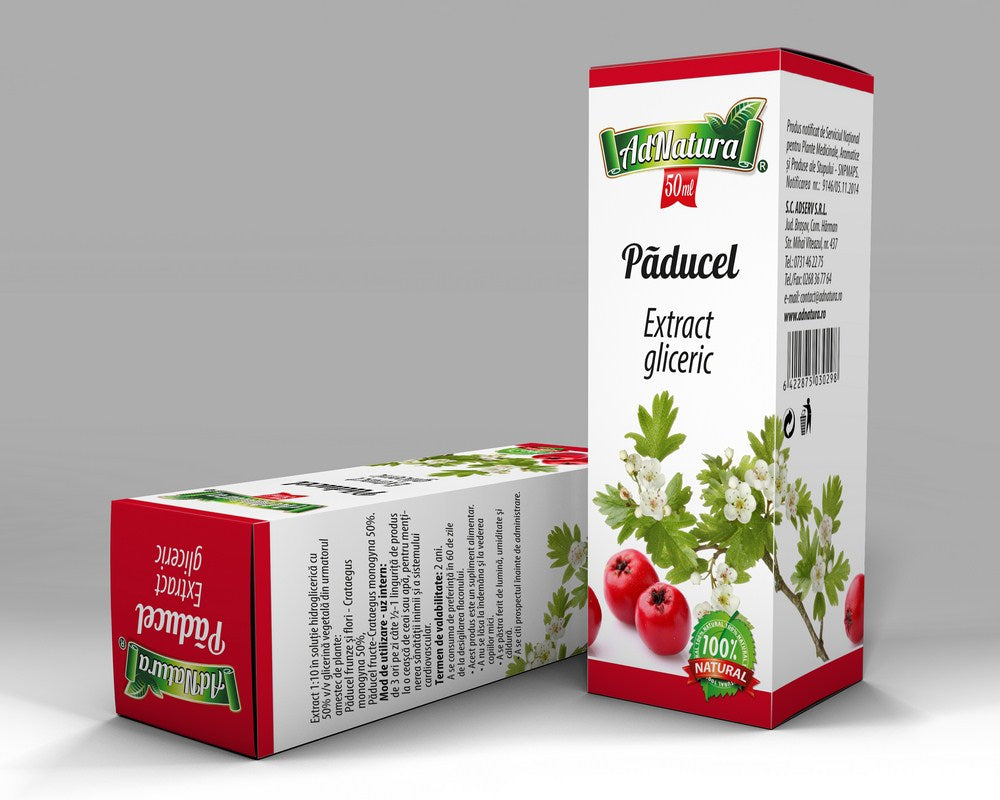 Extract gliceric paducel frunze&flori 50ml - Adserv