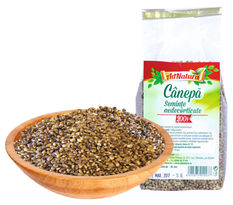 Canepa seminte nedecorticate 200gr - Adserv