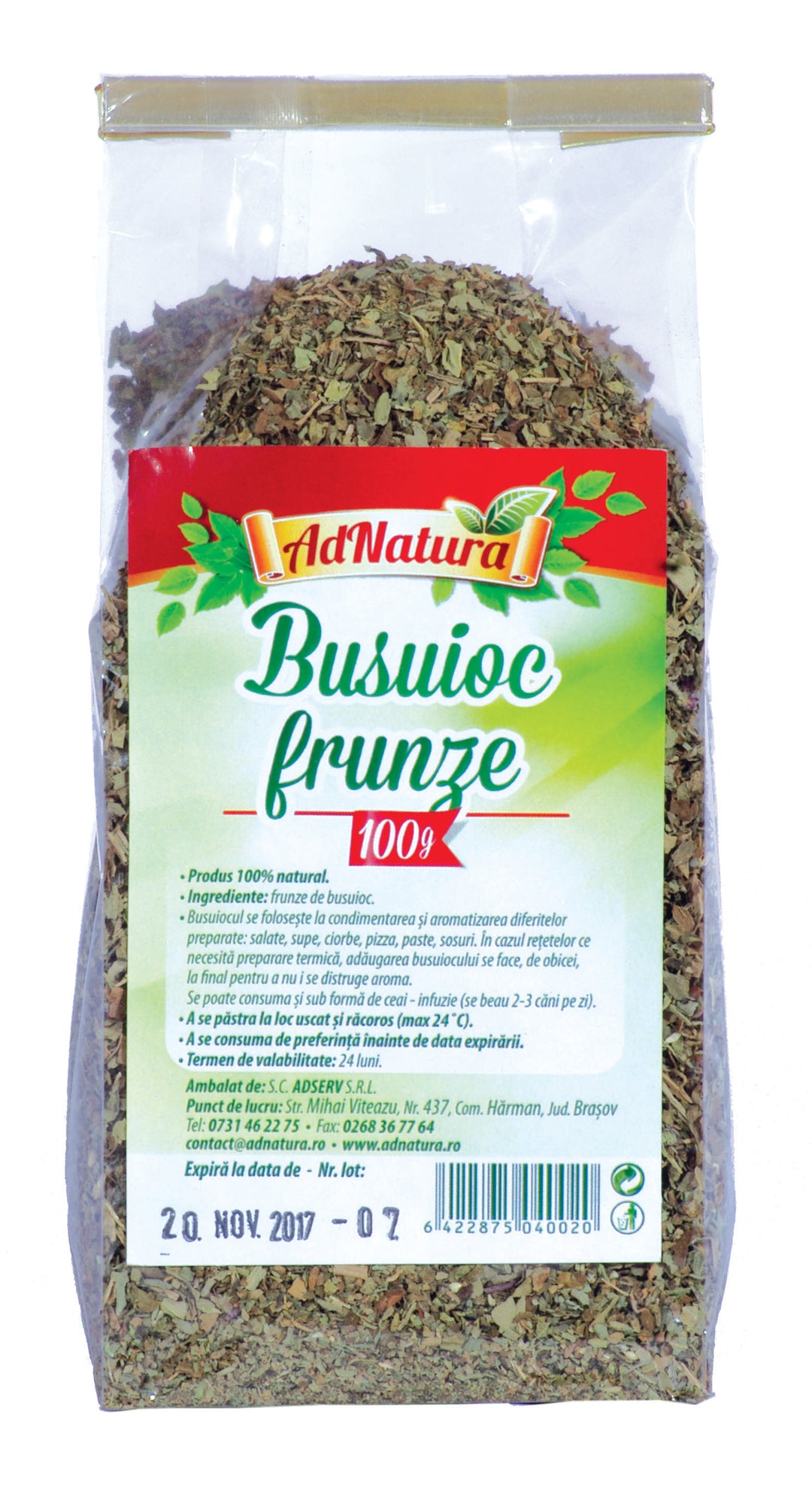 Ceai de busuioc frunze 100gr - Adserv