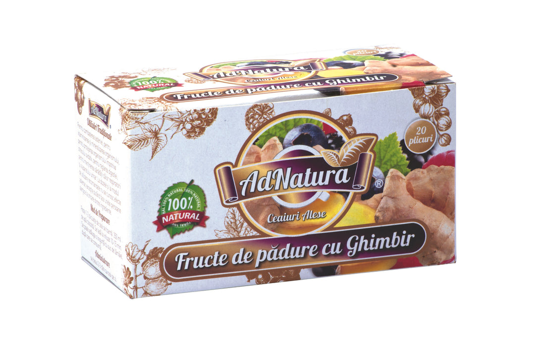 Ceai de fructe padure cu ghimbir 1,5gr*20dz - Adserv