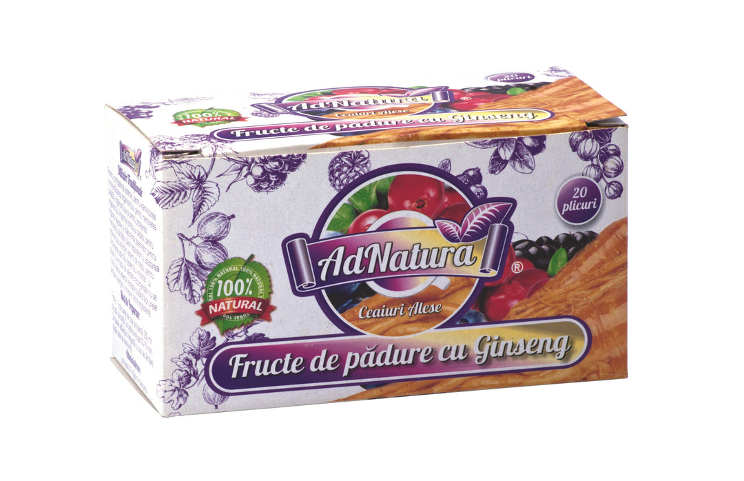 Ceai de fructe padure cu ginseng 1,5gr*20dz - Adserv