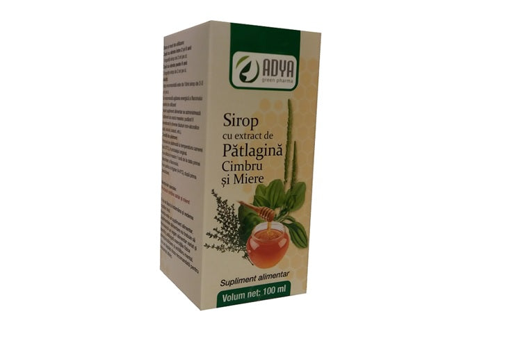 Sirop patlagina cu miere&cimbru 100ml - Adya Green Pharma