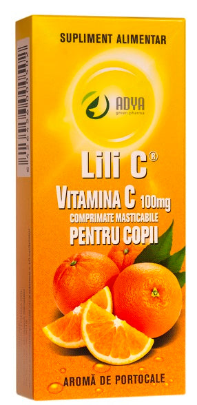 Vitamina c portocala copii 100mg 30cpr - Adya Green Pharma