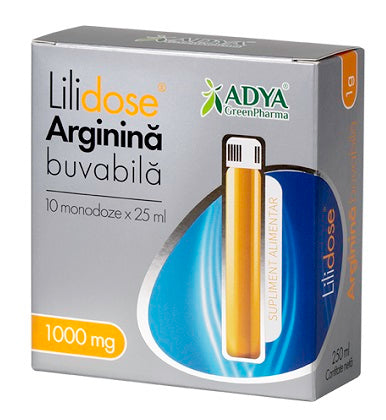 Lilidose arginina buvabila 1000mg 25ml*10mdz - Adya Green Pharma