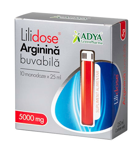 Lilidose arginina buvabila 5000mg 25ml*10mdz - Adya Green Pharma