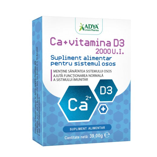 Ca+vitamina d3 2000ui 30cpr - Adya Green Pharma