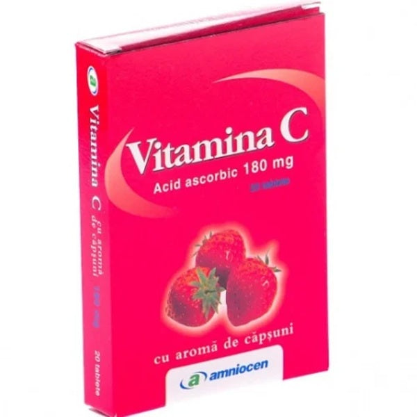 Vitamina c capsuni 180mg 24cpr - Amniocen