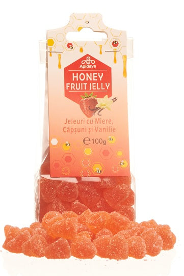 Jeleuri miere,capsuni&vanilie 100gr - Apidava