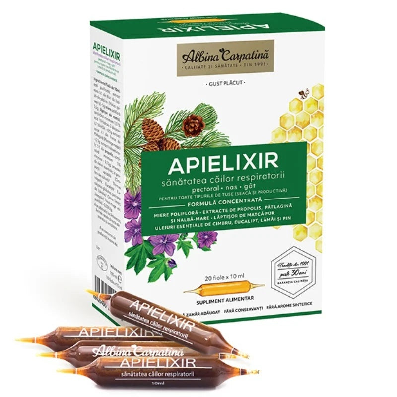 Apielixir sanatatea c.respiratorii 10ml*20fiole - Apicola Pastoral Georgescu