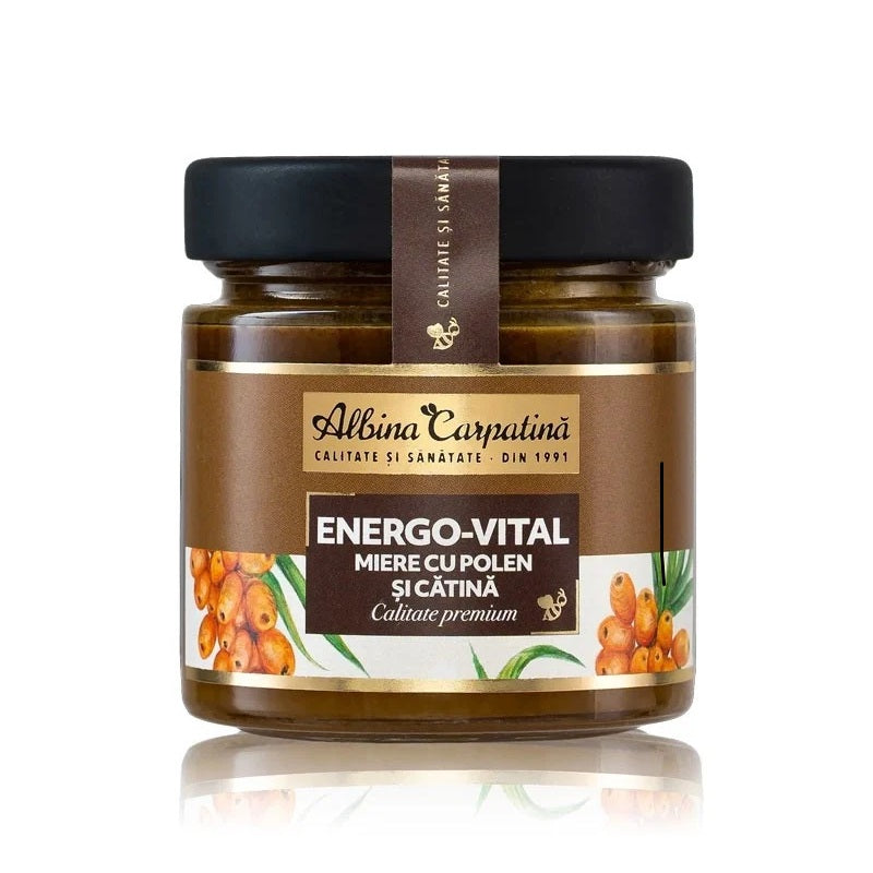 Energo-vital miere cu polen si catina 270gr - Apicola Pastoral Georgescu