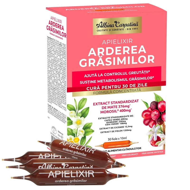 Apielixir arderea grasimilor 10ml*30fiole - Apicola Pastoral Georgescu