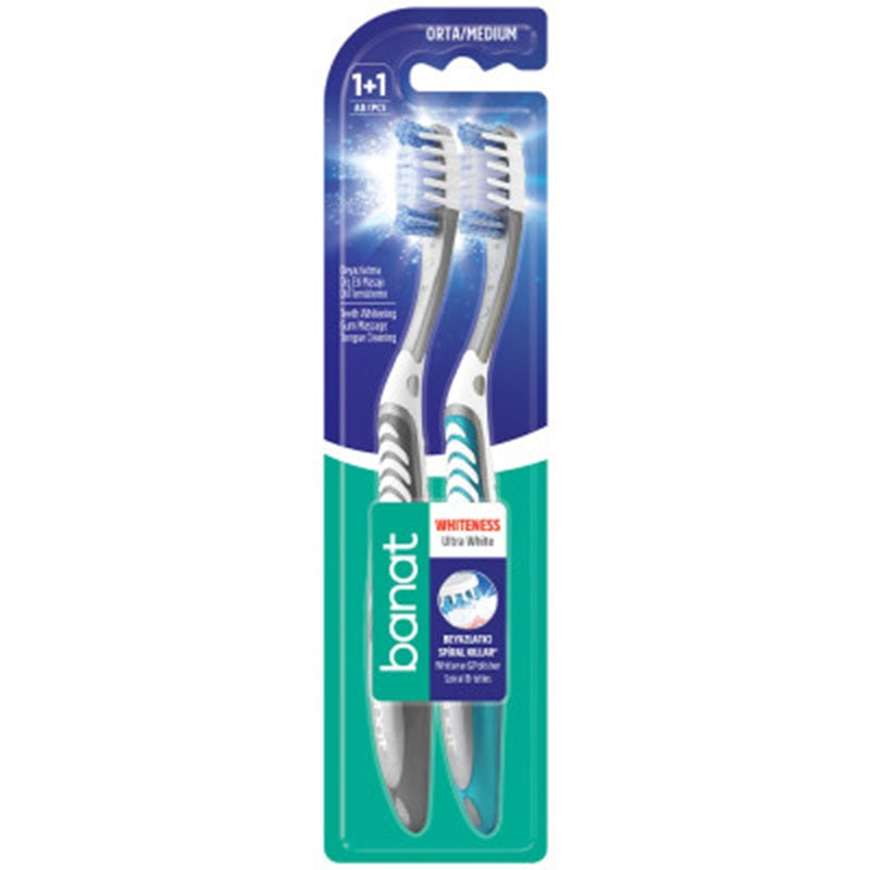 Periuta dinti ultra white medium 2buc - Banat