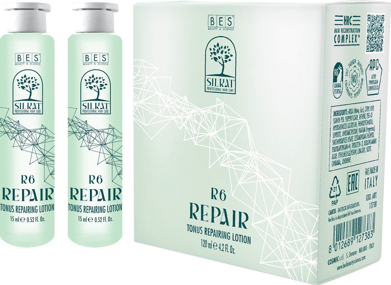 Lot de lotiune Silkat Repair R6 pentru par, 15 mililitri x 8 fiole-BESR.00030