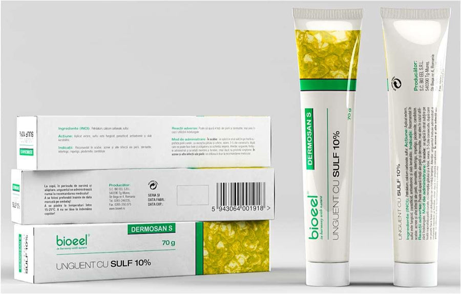Unguent cu sulf 10%, 70 grame, Dermosan S-BIOE.00131
