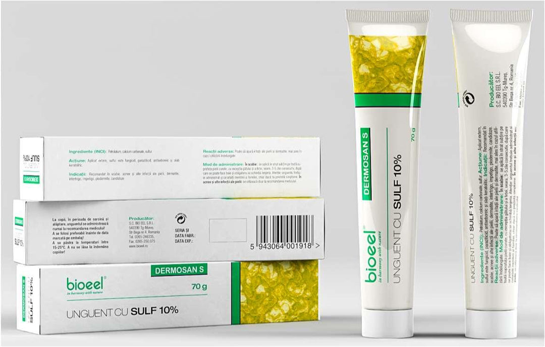 Unguent cu sulf 10%  70gr dermosan s - Bioeel Manufacturing