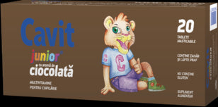 Cavit Junior cu ciocolata, 20 comprimate-BIOF.00038