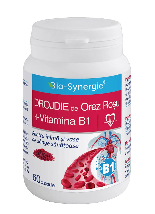 Drojdie de orez rosu+vitamina b1 60cps - Bio-Synergie