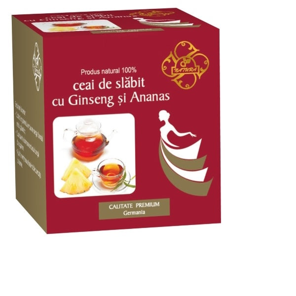 Ceai pentru slabit cu ginseng si ananas, 2 grame x 20 doze-BISN.00003