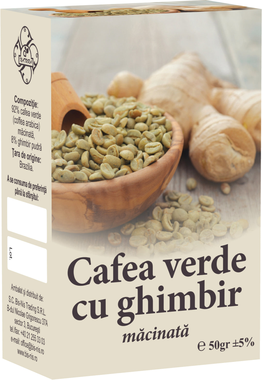 Cafea verde cu ghimbir 50gr - Bis Nis