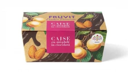 Caise cu migdale in ciocolata neagra 200gr - Fruvit