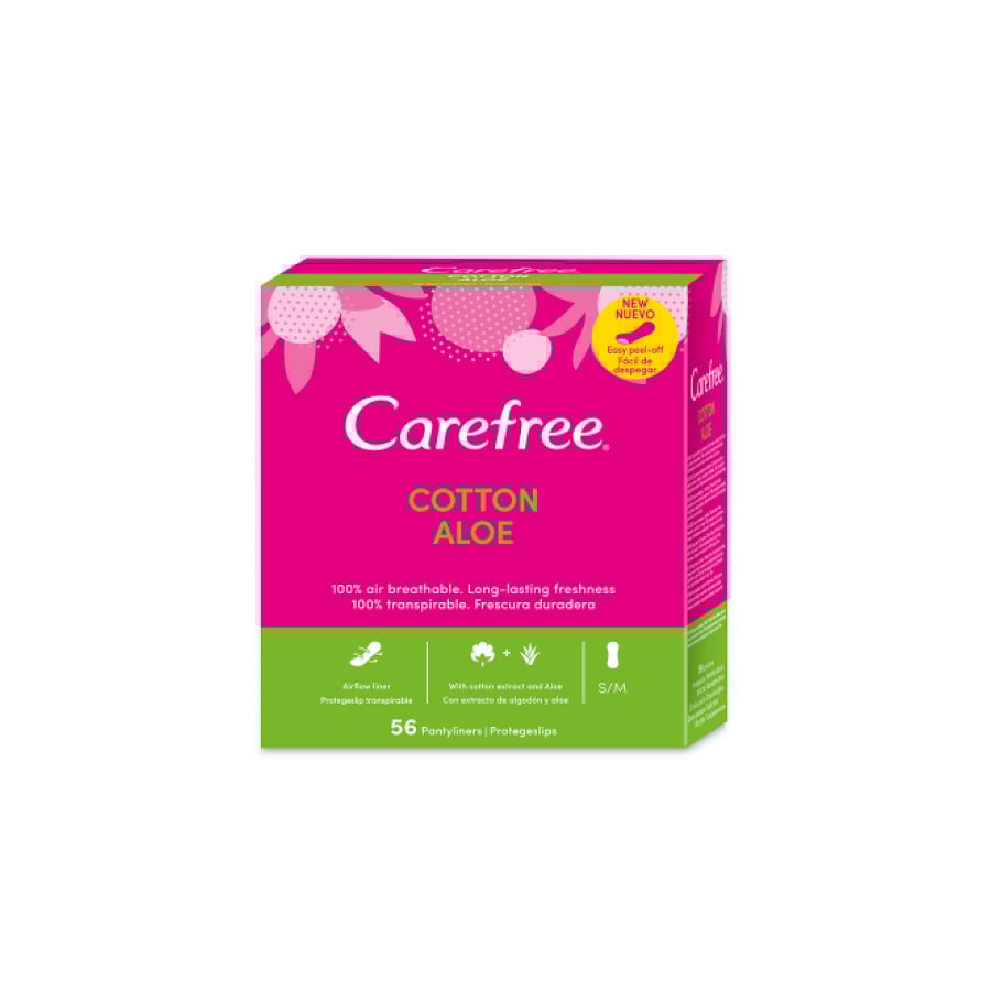 Carefree cotton aloe pantyliners 56buc - Johnson&Johnson