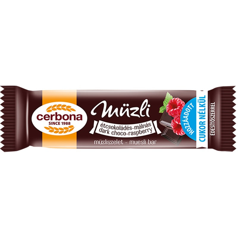 Baton musli cioco neagra&zmeura f gluten&lact 35gr - Cerbona