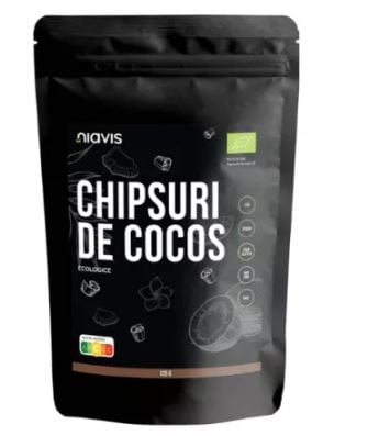 Chipsuri de cocos raw ecologice 125gr - Niavis